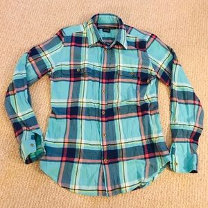 Polo flannel button down EUC